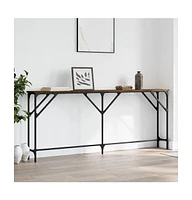 vidaXL Console Table Brown Oak 70.9"x9.1"x29.5" Engineered Wood