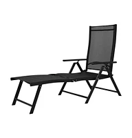 vidaXL Folding Sun Lounger Aluminum Black