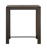 vidaXL Patio Bar Table 39.4"x23.8"x43.5" Poly Rattan