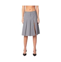 Edikted Women's Ethel Side Slit Pleated Midi Skirt