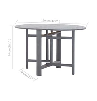 vidaXL Patio Table Gray 47.2"x27.6"x29.1" Solid Acacia Wood