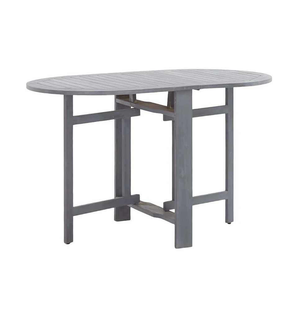 vidaXL Patio Table Gray 47.2"x27.6"x29.1" Solid Acacia Wood