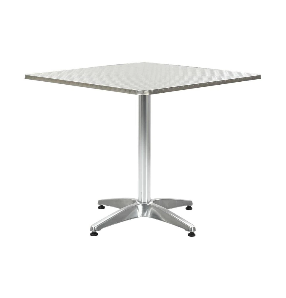 vidaXL Patio Table Silver 31.5"x31.5"x27.6" Aluminum