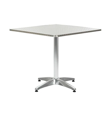 vidaXL Patio Table Silver 31.5"x31.5"x27.6" Aluminum