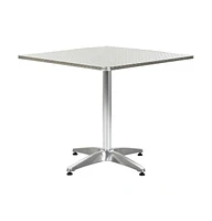 vidaXL Patio Table Silver 31.5"x31.5"x27.6" Aluminum