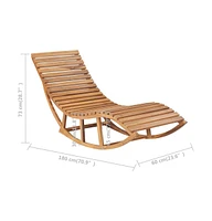 vidaXL Rocking Sunlounger Solid Teak Wood