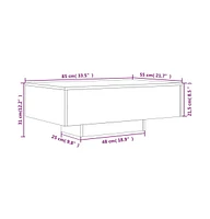 vidaXL Coffee Table with Led Lights White 33.5"x21.7"x12.2"