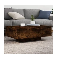 vidaXL Coffee Table with Led Lights Smoked Oak 33.5"x21.7"x12.2"