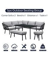 Inspired Home Taiden Outdoor 5pc Seating Group