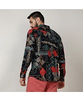 Men's Crimson Red & Teal Green Artistic Block Shirt