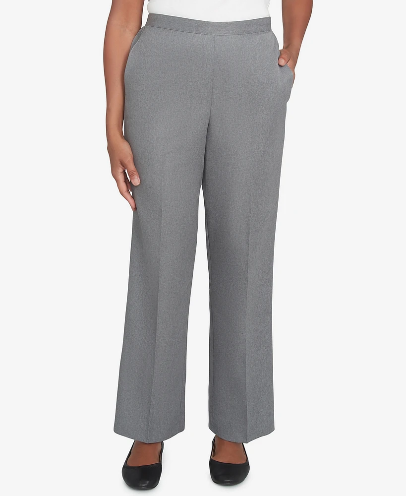 Alfred Dunner Women's Copenhagen Soft Heather Microfiber Short Length Pants