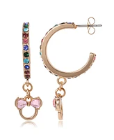 Disney Minnie Mouse Charm Dangle Hoop Earrings