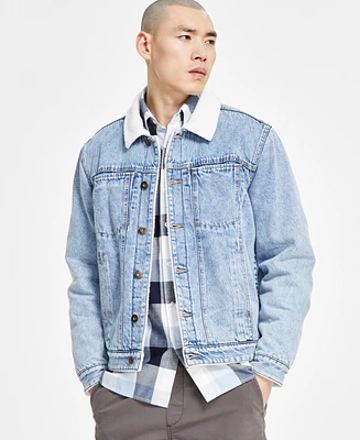 Sun + Stone Men's Del Mar Sherpa Trucker Jacket, Exclusively at Macy's