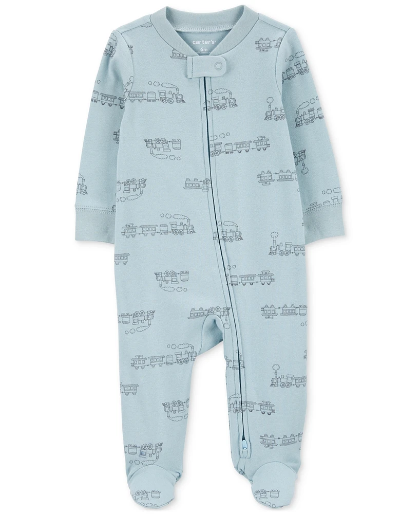 Carter's Baby Boys and Girl 2-Way-Zip Cotton Sleep & Play Footed Pajamas