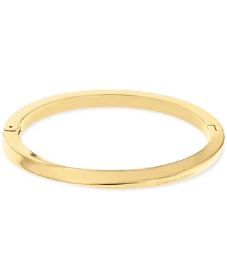 Calvin Klein Gold-Tone Stainless Steel Twist Bangle Bracelet