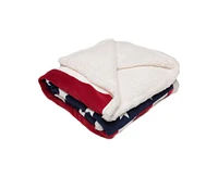 Chanasya Premium Patiotic Us Flag Print Sherpa Throw Blanket