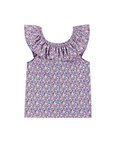 Andy & Evan Little Girls Toddler/Child Flower Print Ruffle Tee