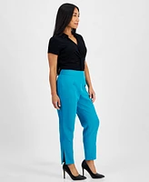 I.n.c. International Concepts Petite High-Rise Tapered Side-Slit Pants