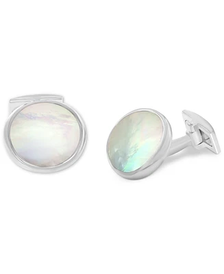 Effy Men's Mother of Pearl Bezel Disc Cufflinks in Sterling Silver