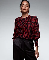 Donna Karan New York Women's Printed Drape-Front Top