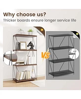 Costway 1 Pcs 4-Tier Multipurpose Display Rack Freestanding Bookcase with Metal Frame