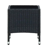 vidaXL Patio Table 15.7"x15.7"x17.7" Poly Rattan