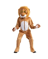 Dress Up America Lion Jumpsuit & Head Mask Mascot Costume - Kids Girls Boys