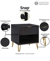 Manhattan Comfort 2-Piece Dumbo Medium-Density Fiberboard 1-Drawer Modern Nightstand Set