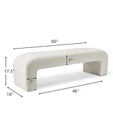 Maison Boucle 60" Look Large Bedroom Waterfall Upholstered Bench-Maison