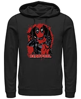 Fifth Sun Mens Painted Deadpool Hoodie Fleece Pullover