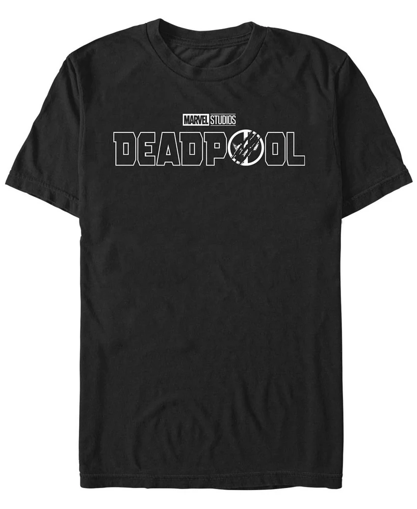 Fifth Sun Mens Deadpool3 Line Logo Short Sleeve T-Shirt