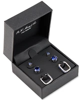 3-Pc. Set Lab-Created Sapphire Stud & Hoop Earrings (3-3/4 ct. t.w.) in Sterling Silver