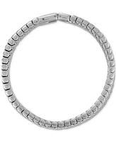 Esquire Men's Jewelry Cubic Zirconia Honeycomb Link Bracelet in Stainless Steel, Created for Macy's