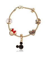 Disney Minnie Mouse Fashion 7" Charm Bracelet with Heart, Bow, and Crystal Beads