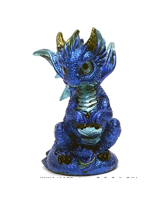 Fc Design 3.25"H Blue Dragon with Glass Eyes Figurine Decoration Home Decor Perfect Gift for House Warming, Holidays and Birthdays