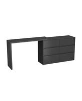 Homsee 6-Drawer L-Shaped Chest of Drawers with Rotatable Desktop