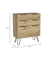Begonia Light Dresser 35"H, 30"W, Three Drawers, Superior Top, Hairpin Legs