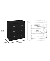 Depot E-Shop Capri Dresser 33"H, Three Drawer, Superior Top, Metal Handles