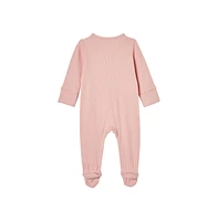 Cotton On Baby Boys Organic Pointelle Ruffle Zip All One