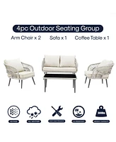 Inspired Home Sylis Outdoor 4pc Seating Group