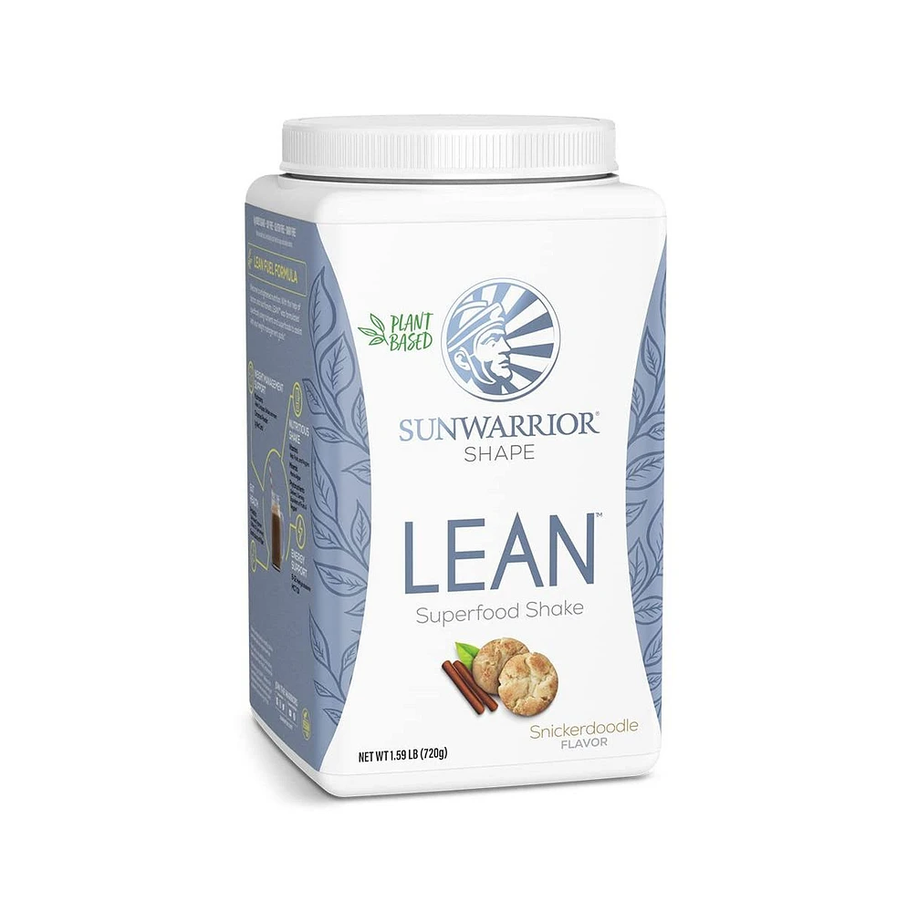 Sunwarrior Lean Meal, Protein Superfood Shake Meal Replacement Organic Protein Supplement, Snickerdoodle Flavor, 720gm