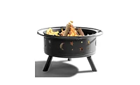 Slickblue 30-Inch Black Metal Fire Pit: Durable Outdoor Fire Bowl for Backyard & Patio