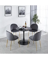 Slickblue Mid-Century Tulip Dining Table for 2-4 People with Round Mdf Top Stylish Spaces