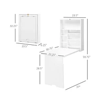 Slickblue White Wall Mount Desk Cabinet – Space-Saving and Sleek