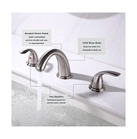 Slickblue Brushed Nickel Widespread Bathroom Faucet Sleek and Modern Fixture