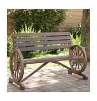 vidaXL Patio Bench 2-Seater Solid Wood Fir