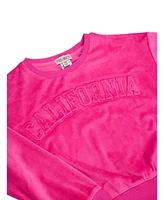 Paris Hilton Girls Velour Sweatshirt and Joggers 2 Piece Lounge Set w Hair Tie