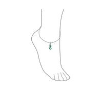 Bling Jewelry Teal Enamel Stardust Tropical Beach Hawaii Vacation Nautical Beach Dangle Seahorse Charm Anklet Ankle Bracelet For Women .925 Sterling S