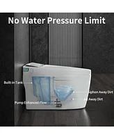 Lalahoo Smart Toilet Bidet with Tank Built in, Auto Open/Close, Heated Seat, Automatic Flush Bidet Toilet,Night Light, Elongated Japanese Toilets for
