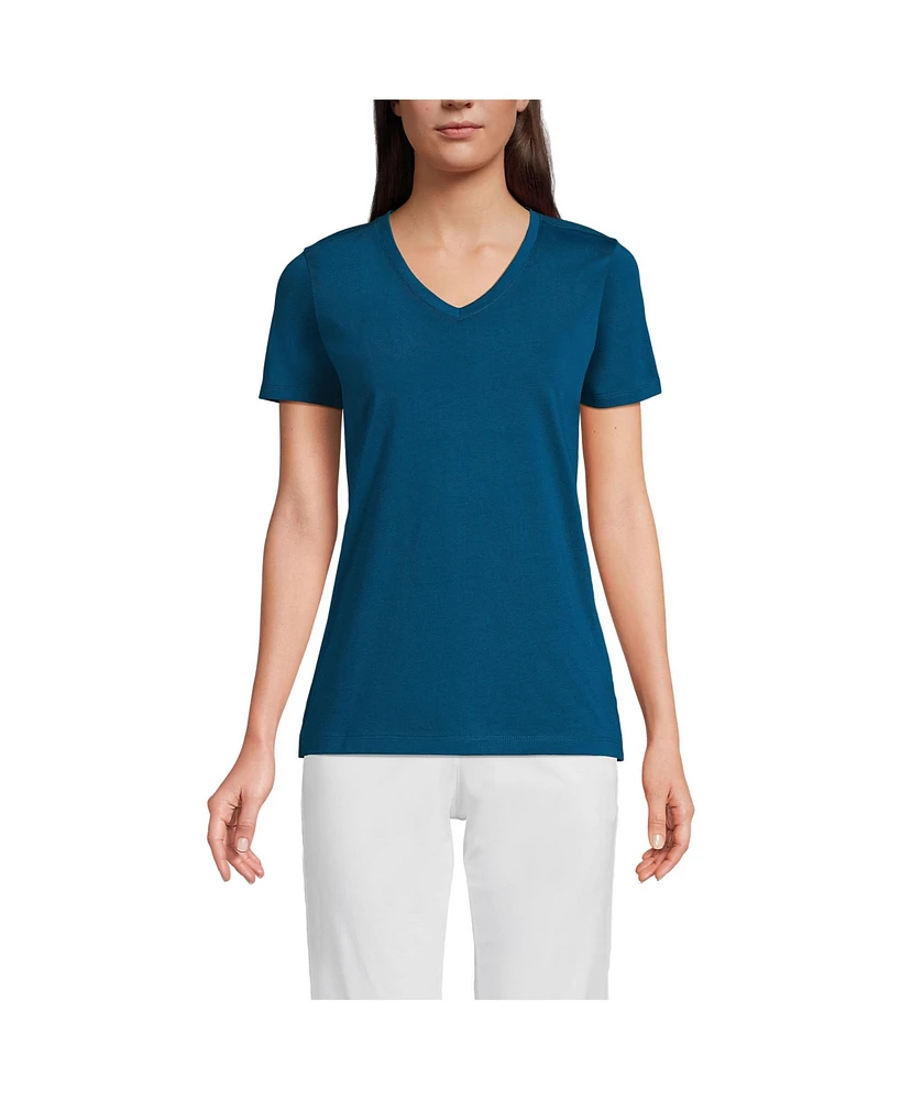 Lands' End Women's Relaxed Supima Cotton V-Neck T-Shirt